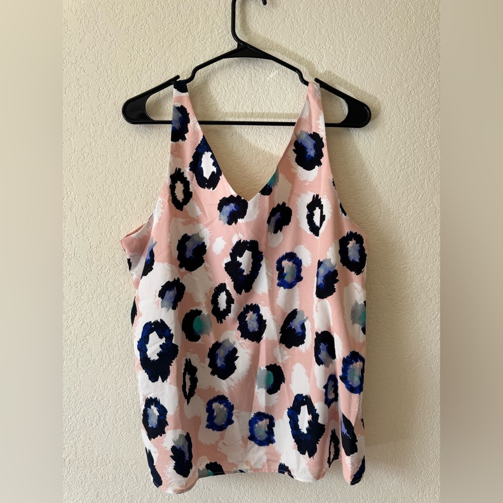 Banana Republic Pink Floral Print V-Neck Camisole